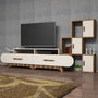 Hanah Home Flora S - Mueble de TV Nogal y crema
